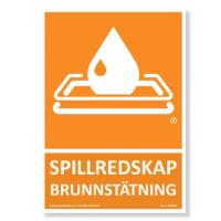 Skylt Spillredskap Brunnstätning Aluminium