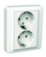 Wall socket 2-way Basic-design full cover