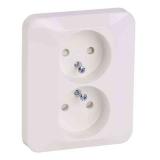 Wall socket 2-way thermoplastic 16A