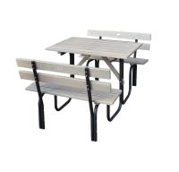 Bänkbord med rygg, 100 cm, Stålpicknick