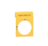 Skylt Main switch