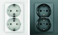 2-way wall outlet for normal appliance box, grounded