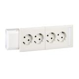 Slave socket x 2, CYB, 2-way with block and rating window