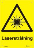 Skylt, varning för laserstrålning