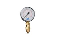 Pressure gauge set with non-return valve coupling, a-collection