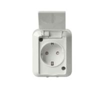 Wall socket, surface-mounted IP55, Jussi