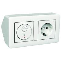 Corner box with timer and wall socket