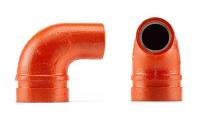 End bend 90º Groove/Thread for sprinkler head, Red