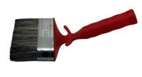 Red paint brush Angled, Synthetic, Plastic handle
