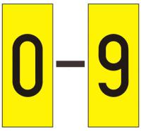 Labelling system H10, Yellow with black numbers