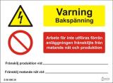 Dekal "Varning Bakspänning", A6