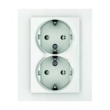 2-way wall outlet for normal appliance box, grounded