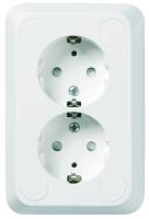 Wall socket 2-way surface-mounted 16A